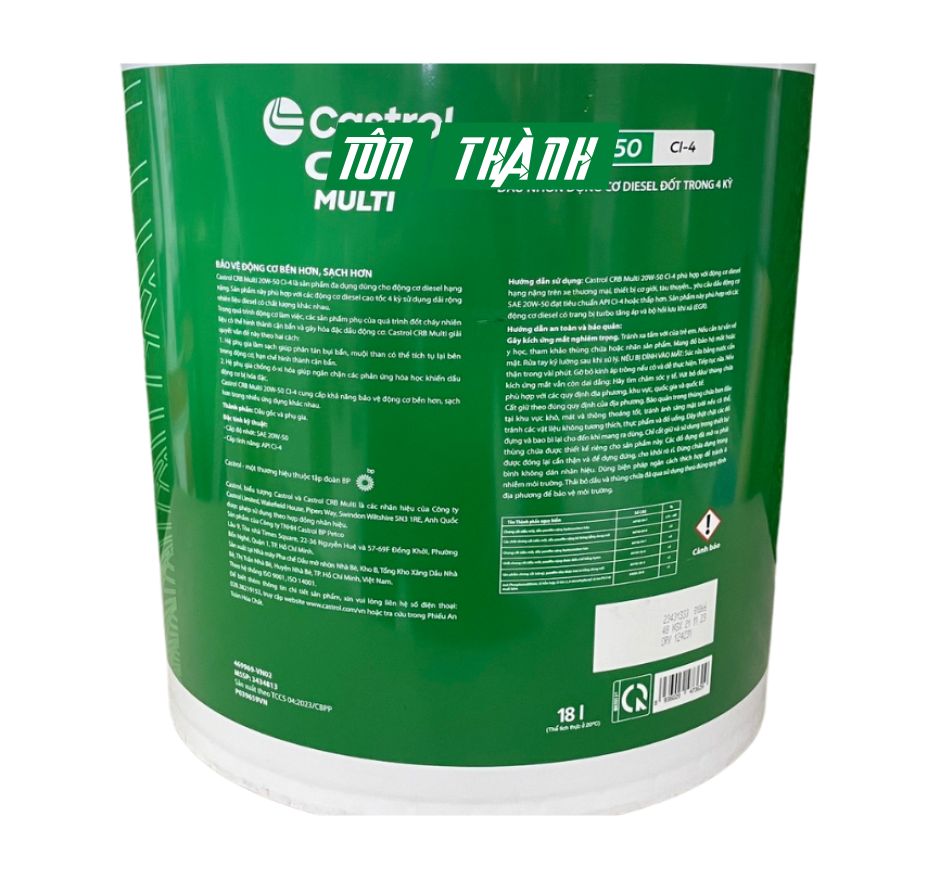 DẦU NHỚT ĐỘNG CƠ CASTROL CRB MULTI 20W50 CI-4 (18 LÍT)