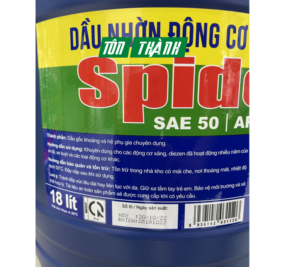 DẦU NHỚT API SAE 50 SPIDER MEKONG (18 LÍT)
