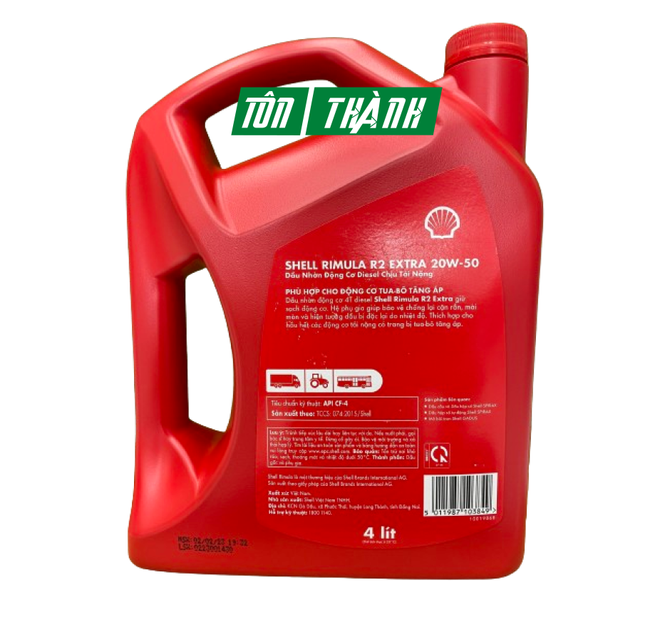 DẦU NHỚT ĐỘNG CƠ SHELL RIMULA R2 EXTRA 20W-50 (4 LÍT) 